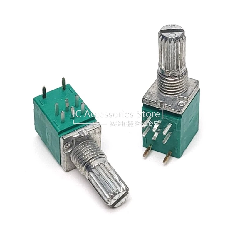 5PCS 097 B1K B5K B10K B103 B20K B203 B50K B100K B500K 09 Type Duplex 8 Pin With Switch Sealed Volume Potentiometer Shaft 15MM