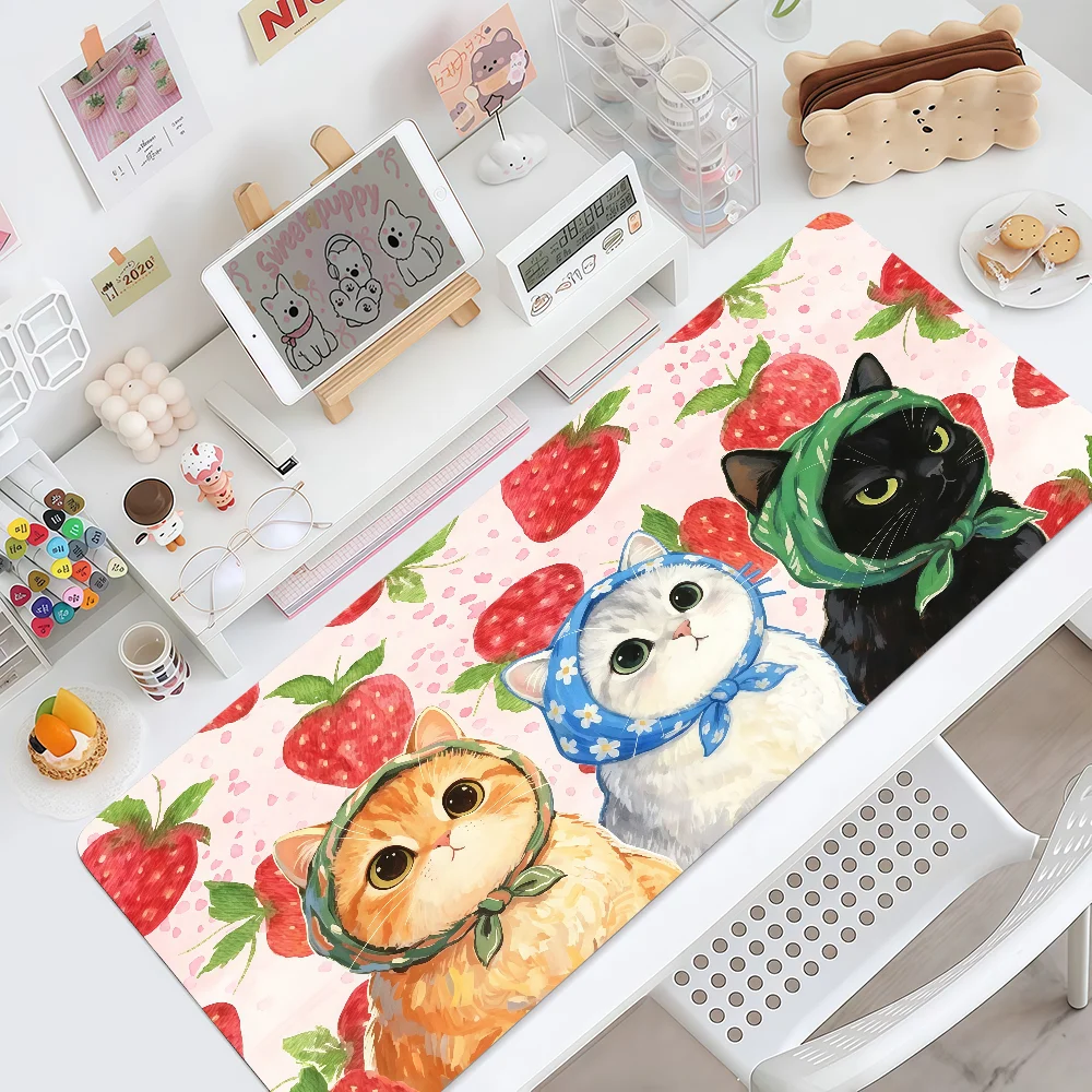 Mouse Pad MousePad Non-slip Creative Lockedge Office Cat Student Gaming Illustration Thickened Large Writing Pad Cushion