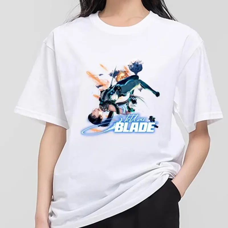 CC04 Game Stellar Blade T Shirt Men Couple Combination Clothes Short Sleeve Collar Fashion T-shirt Women Cotton