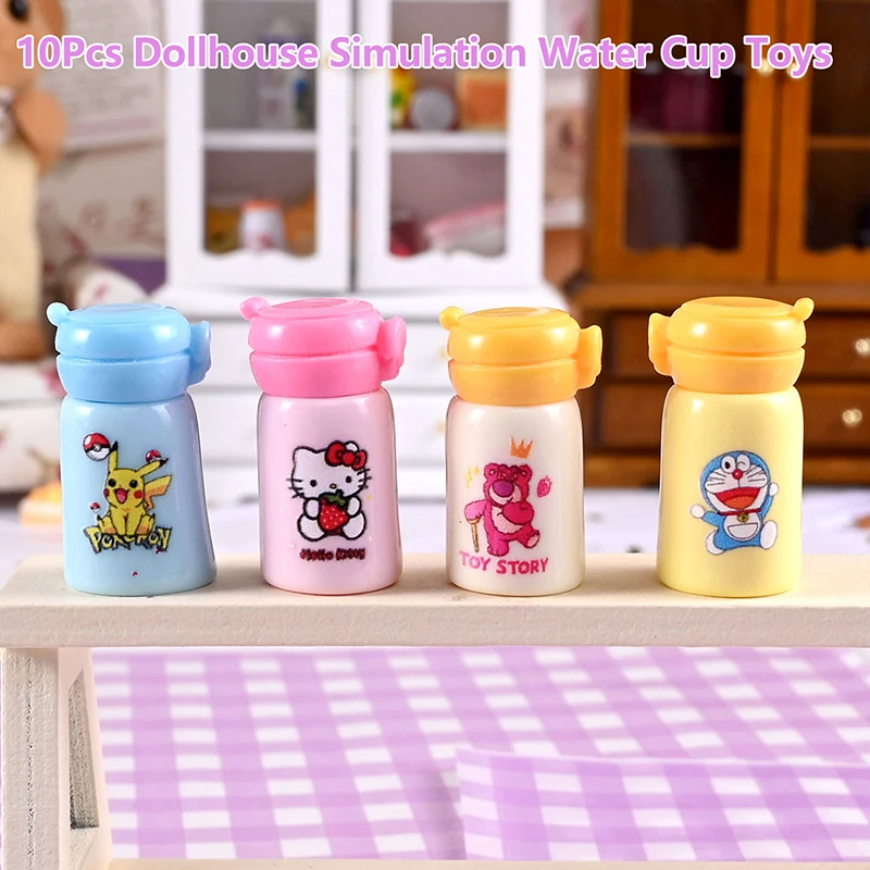 

10Pcs 1/12 Dollhouse Mini Thermos Water Cup Model Dollhouse Home Decoration Dolls House Living Scene Decor Accessories