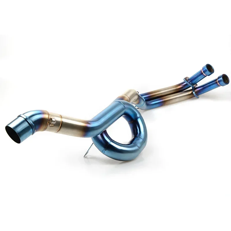 R25/R30 Front Rotary Semi Blue Motorcycle Large Displacement Middle Bend Pipe Modification