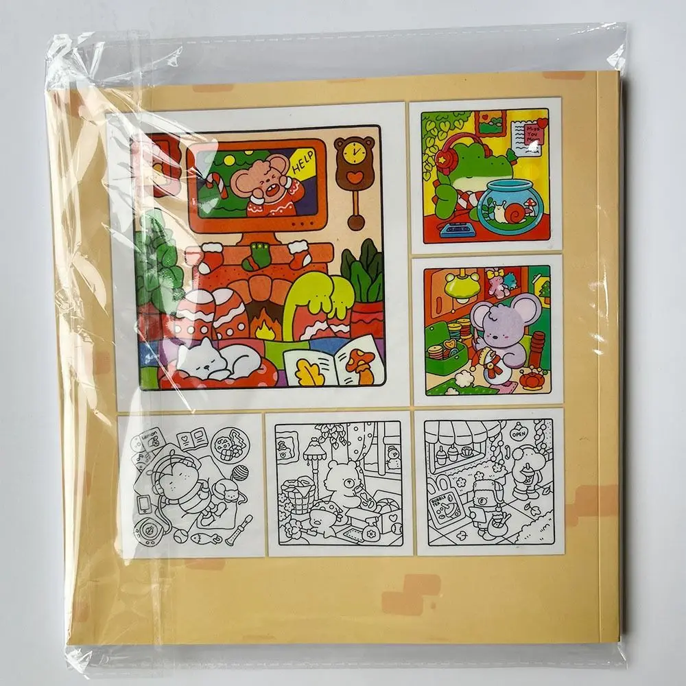 DIY Spooky Cute Coloring Book Creative Cartoon Halloween Theme Coloring Book Relax Educational Watercolor Painting Book