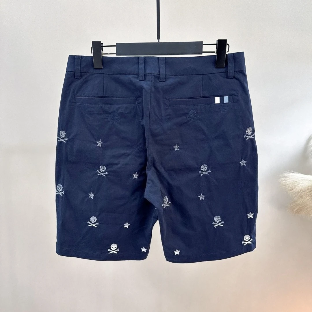 Men's Golf Shorts 2026 Summer New Original Korean Trendy Skull Embroidery Casual Breathable Quick-Dry Stretch Lightweight Soft