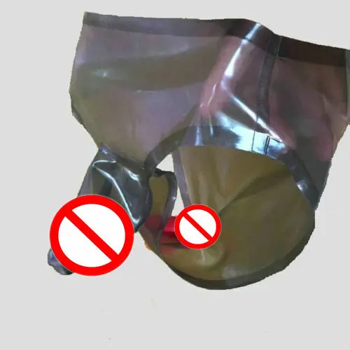 Preto transparente masculino látex borracha shorts pênis bainha roupa interior preservativo roupa interior preservativos adultos jogos de sexo