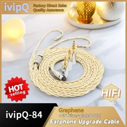 IvipQ-Cable de actualización Modular (2,5mm + 3,5mm + 4,4mm),8 núcleos de grafeno OCC Chapado en plata, Cable de repuesto para auriculares 0,78 2PIN/MMCX/QDC