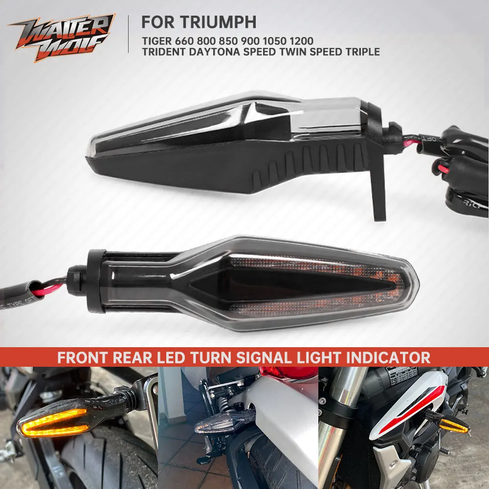 Smoke LED Turn Signal Flasher Blinker Light For Daytona 675 765 Tiger 800 1200 XC XR XCA Street Triple 675 765 Speed Triple 1050