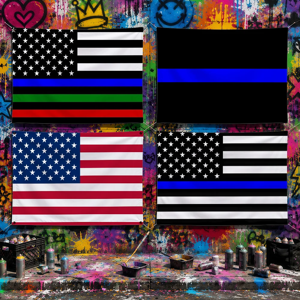 Flag First Responder Police Memorial Flag Flag Tapestry Outdoor Decor Flaga Decorative Home Objects Barber Shop Decoration