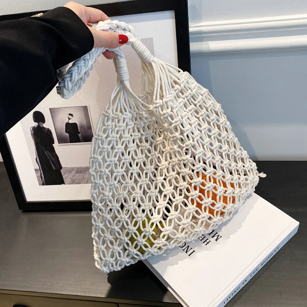 

Large Summer Crochet Shoulder For Aesthetic Bags Women Summer Bag Woven Handbag Travel Shopping Handheld Woven Bag