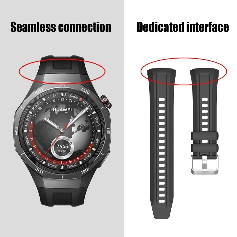 Original Strap For HUAWEI WATCH GT 5 Pro 46mm Sports Silicone Band Replace Watchband GT5 Pro No Gap Bracelets Watch Accessories