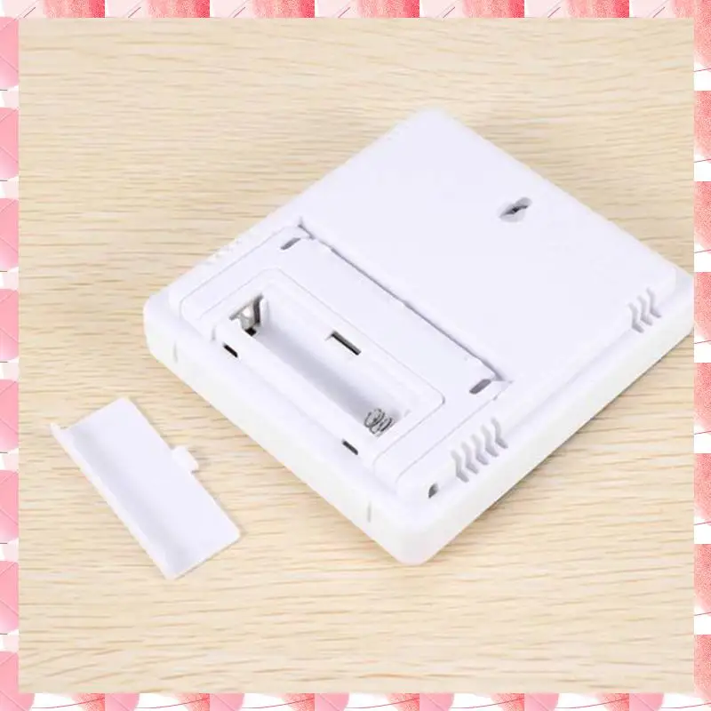 JAJA Digital LCD Indoor Outdoor Room Electronic Temperature Humidity Meter Weather Station Alarm Clock 4 Key Model Easy To Use