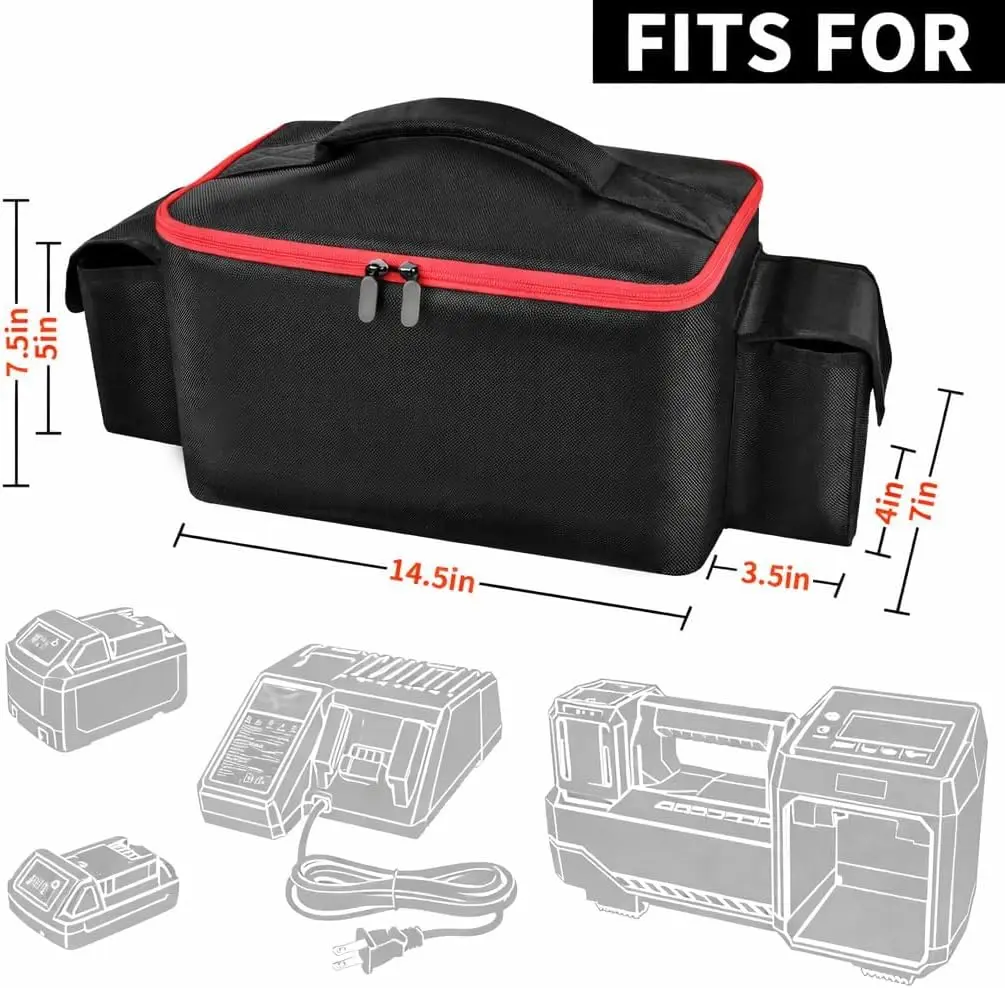 Air Compressor Bag Compatible with Milwaukee M18 Inflator 2848-20/2771-20, Air Pump Carrying Box for Tools Accessories Storage