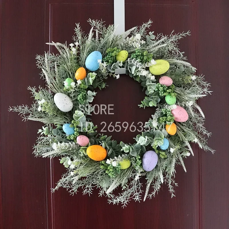 for Easter Egg Decoration Wreath Holiday Door Pendant Wall Hanging Creative Home Decor Factory Store