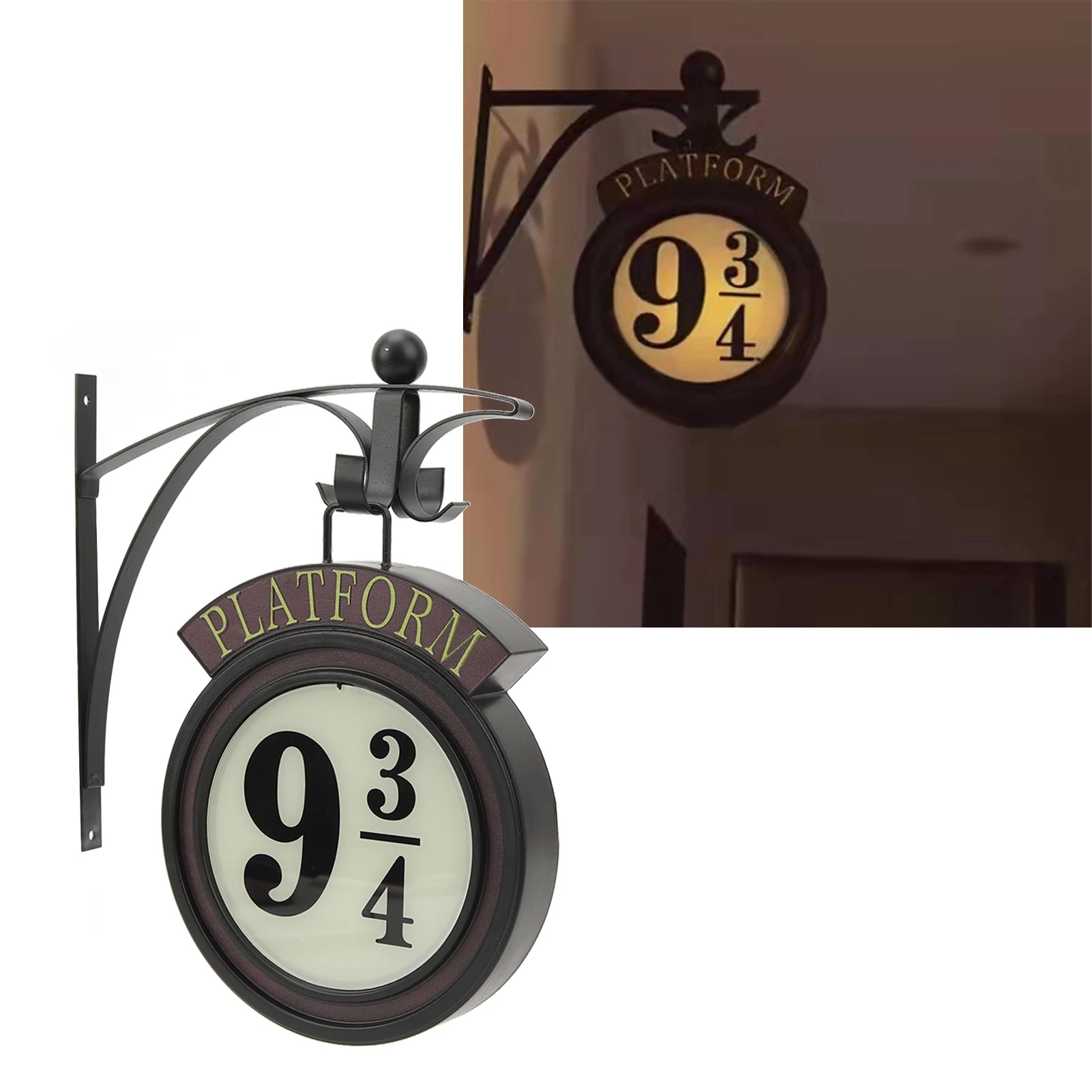 ZK20 Vintage Hanging 9 3/4 Night Light Home Decor Metal Color Changed Platform Wall Night Light for Movie Lovers