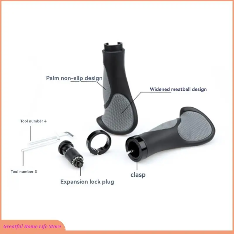 

AT59 Comfortable Ergonomic Bicycle Grips For Mountain Biking With Dual Lock System, Anti-Slip Features