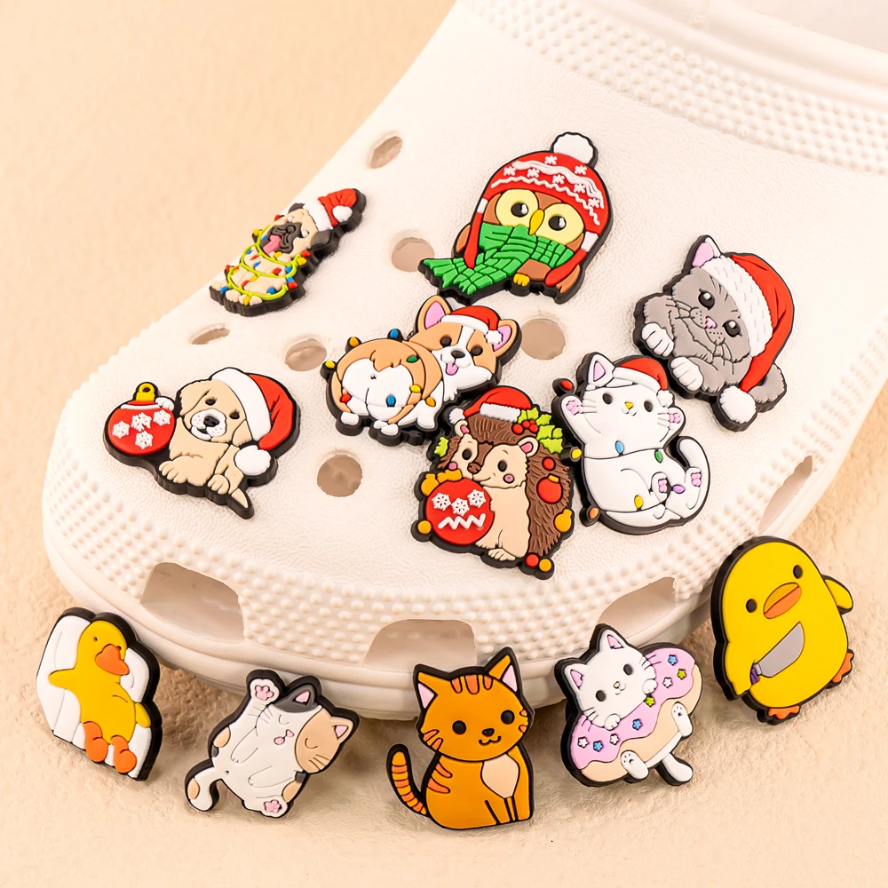 1pcs Cute Animals Shoe Charms Cats Dogs Panda Duck Pins Pink Shoe Accessories Sandals Decorations for Kids Men Women Buckle