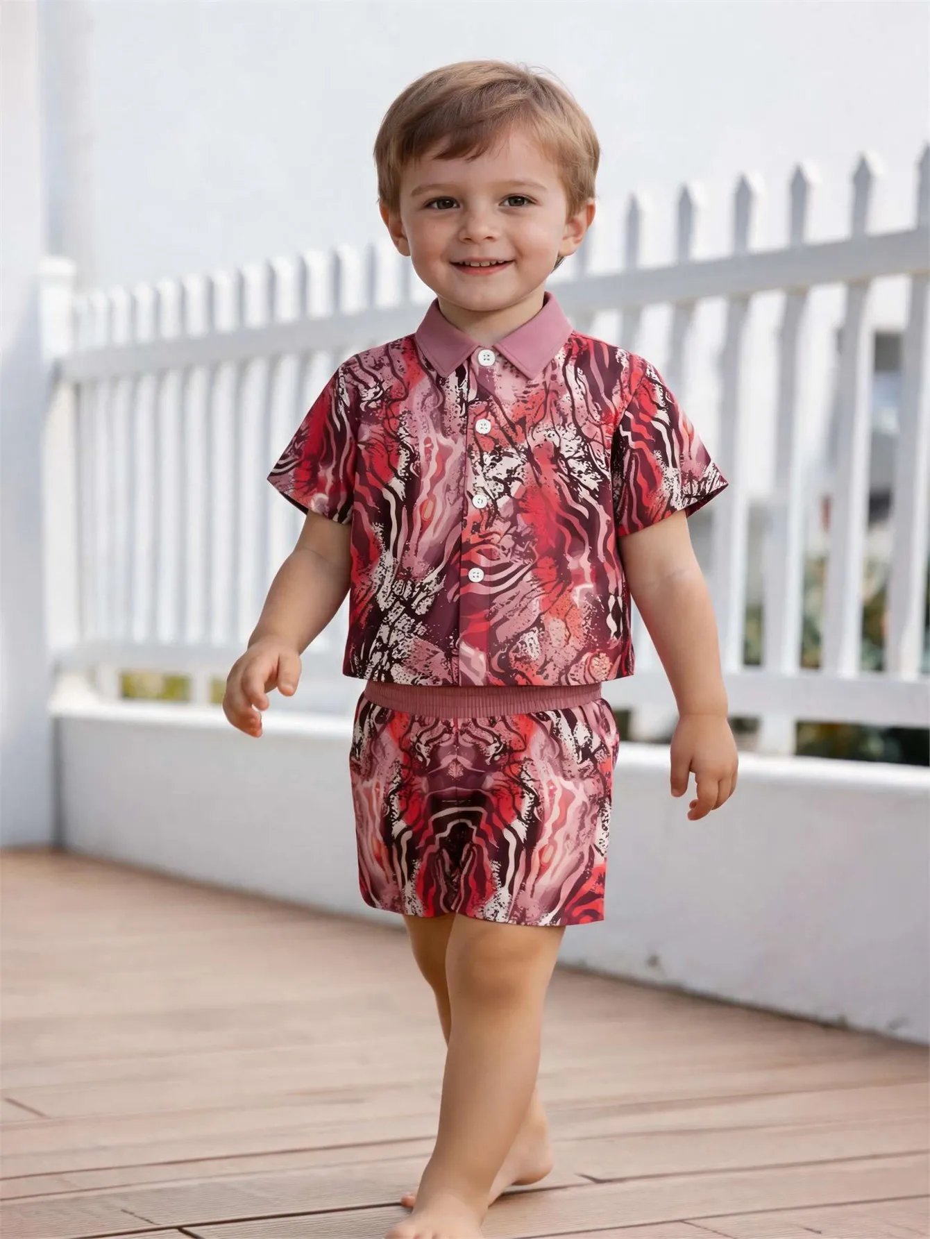 Baby shirt shorts, breathable sweat wicking and quick drying fabric, comfortable and versatile, cute and energetic baby outfit