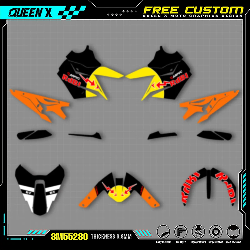

Queen X MOTOR Motorcycle Graphics Background Decals Stickers Kits For KTM Duke 790 890 Adventure 2018-2021 009