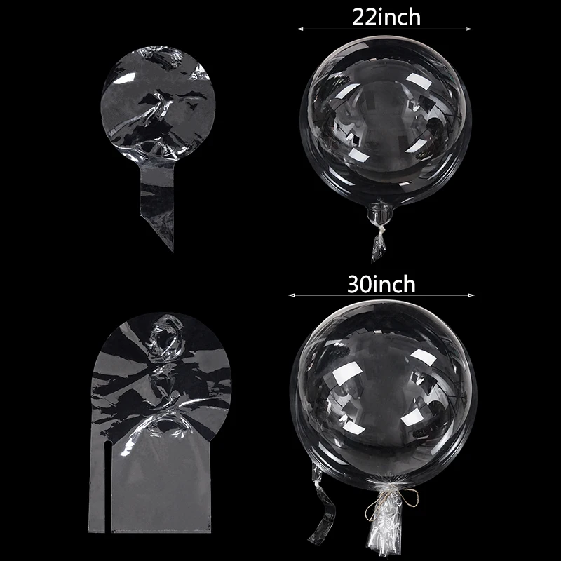 3/5pcs 22/30inch Transparent Bobo Balloons Valentines Flower Gift Packaging Wide Neck Bubble Ballon Wedding Birthday Party Decor