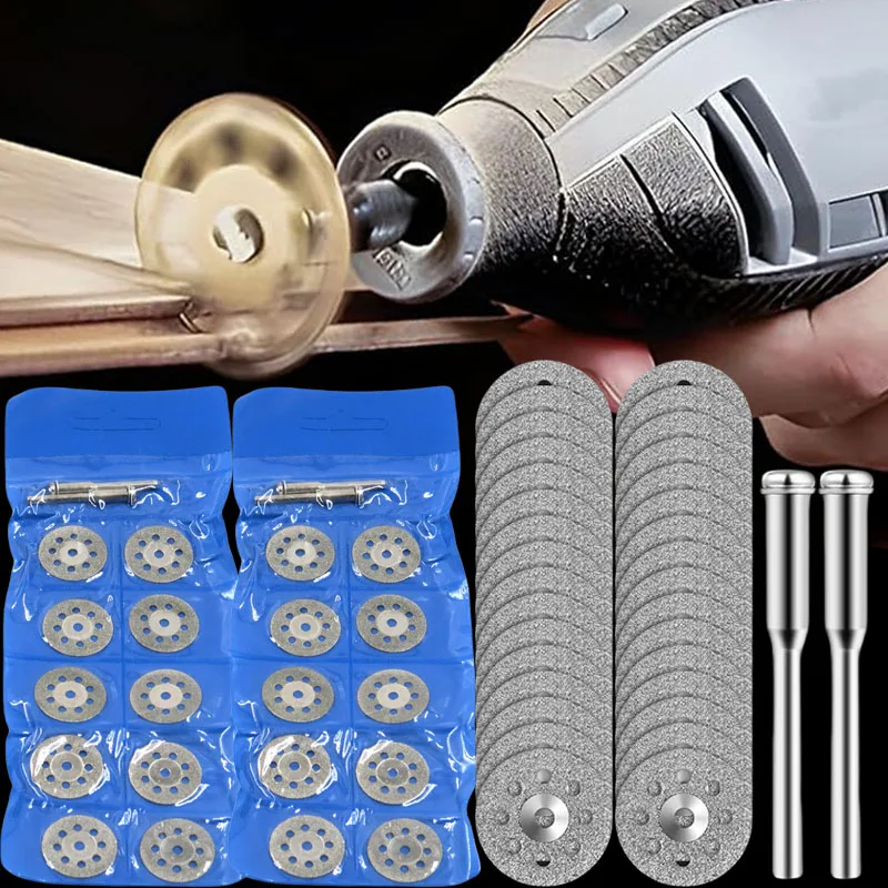 

22mm Diamond Cutting Wheel Disc Set Grinding Circular Saw Blade Metal Cut Off Abrasive Tools for Dremel Rotary Tool with Mandrel
