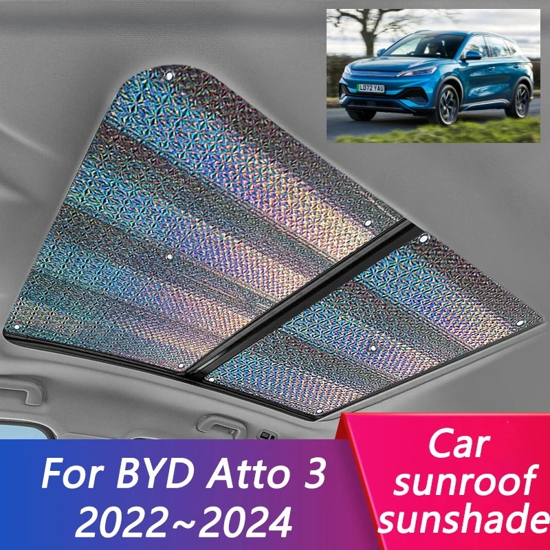 

For BYD Atto 3 Atto3 Yuan Plus 2023 2022 2024 Car Sunroof Sunshade Stickers Protection 2x Window Roof Curtains Sun Accessories