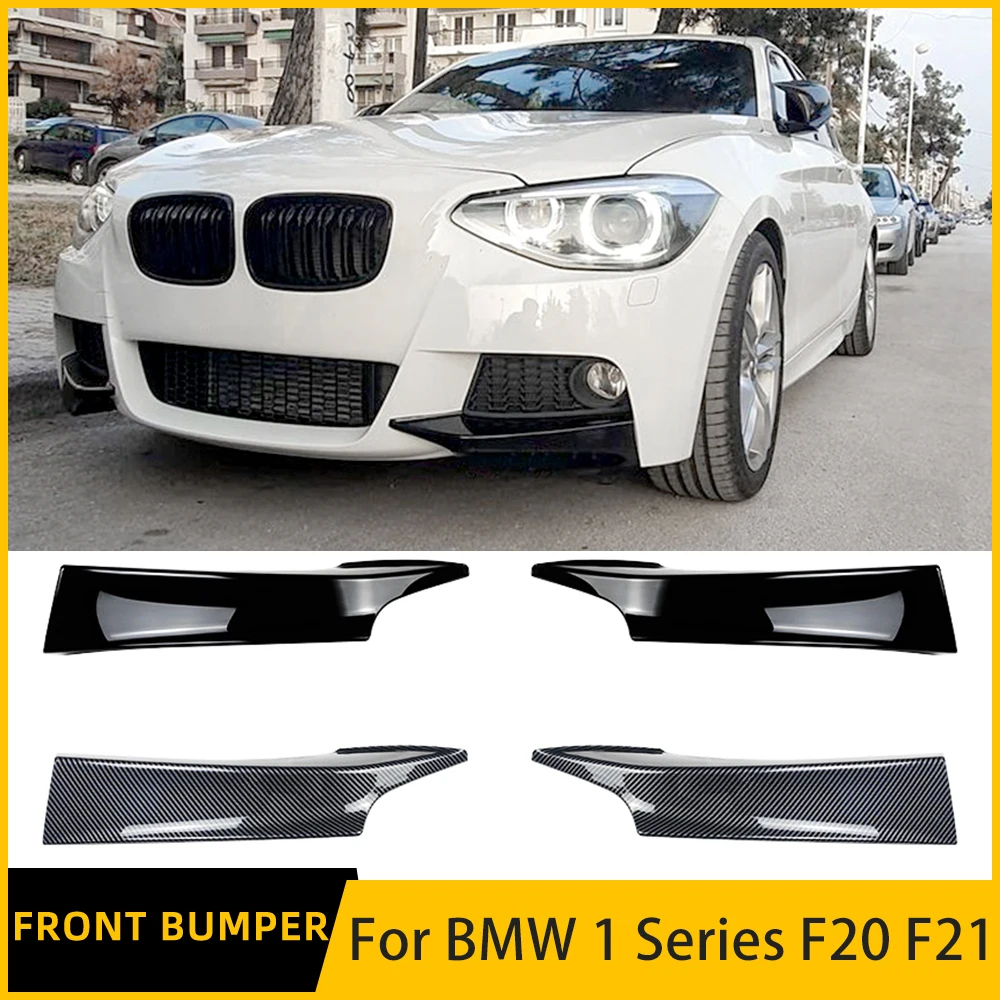

For BMW 1 Series F20 F21 M Sport 2012-2014 118i 120i Carbn Fiber Look Front Bumper Spoiler Blade Lip Side Splitter Cover Trim