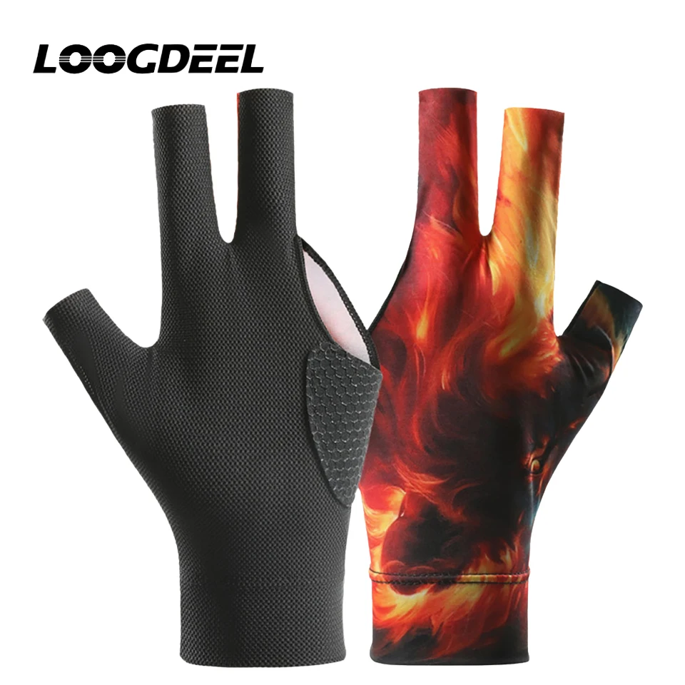 

LOOGDEEL 1 шт. бильярдные перчатки дышащие гладкие мягкие силиконовые высокоэластичные профессиональные бильярдные перчатки без пальцев для снукера
