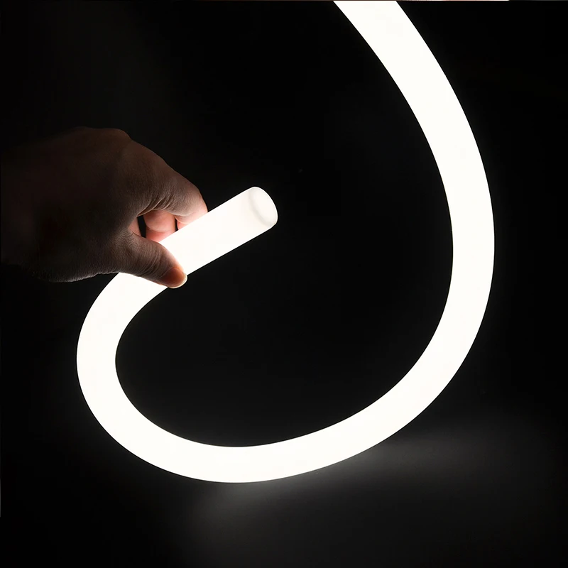 360 Degree Emitting Silicon Tube Led Neon Strip Round Shape Diameter 22mm IP68 Waterproof Flexible Led Neon Strip Rope Light