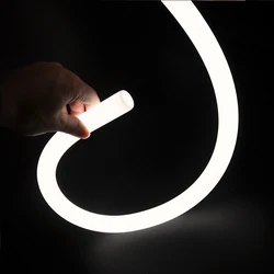 Tubo de silicona emisor de 360 grados, tira de neón Led, forma redonda, diámetro 22mm, IP68, impermeable, Flexible, cuerda de luz