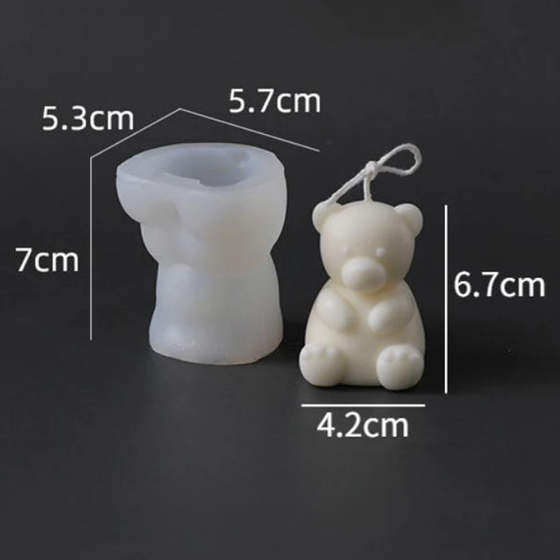 3d Cute Cartoon Bear Silicone Candle Mold Resin Gypsum Ice Cube Baking Mold Bedroom Decor Birthday Party Gifts Wedding Souvenirs image 6