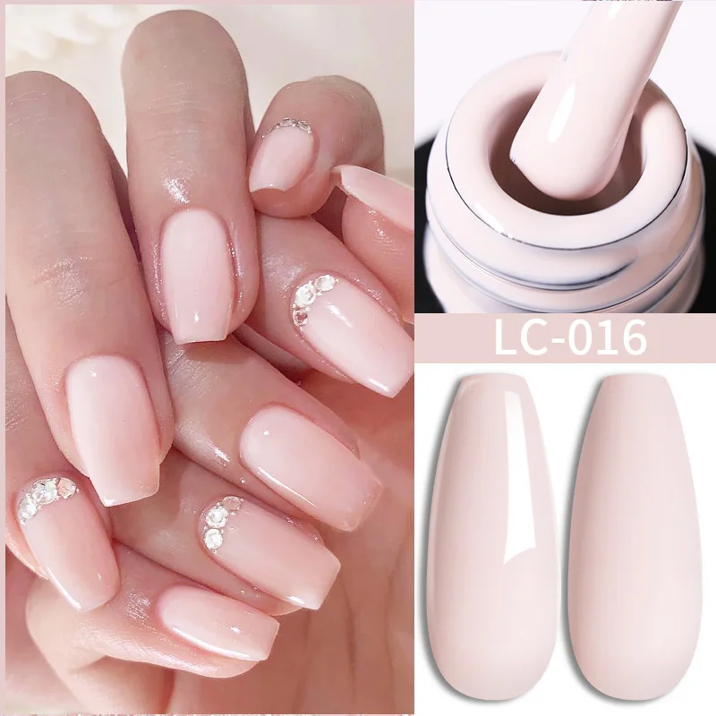 LILYCUTE 7ml Nude Gel Nail Polish Light Peach Pink 184 Colors Spring Summer Semi Permanent Base Top Coat Nail Art UV Gel Varnish