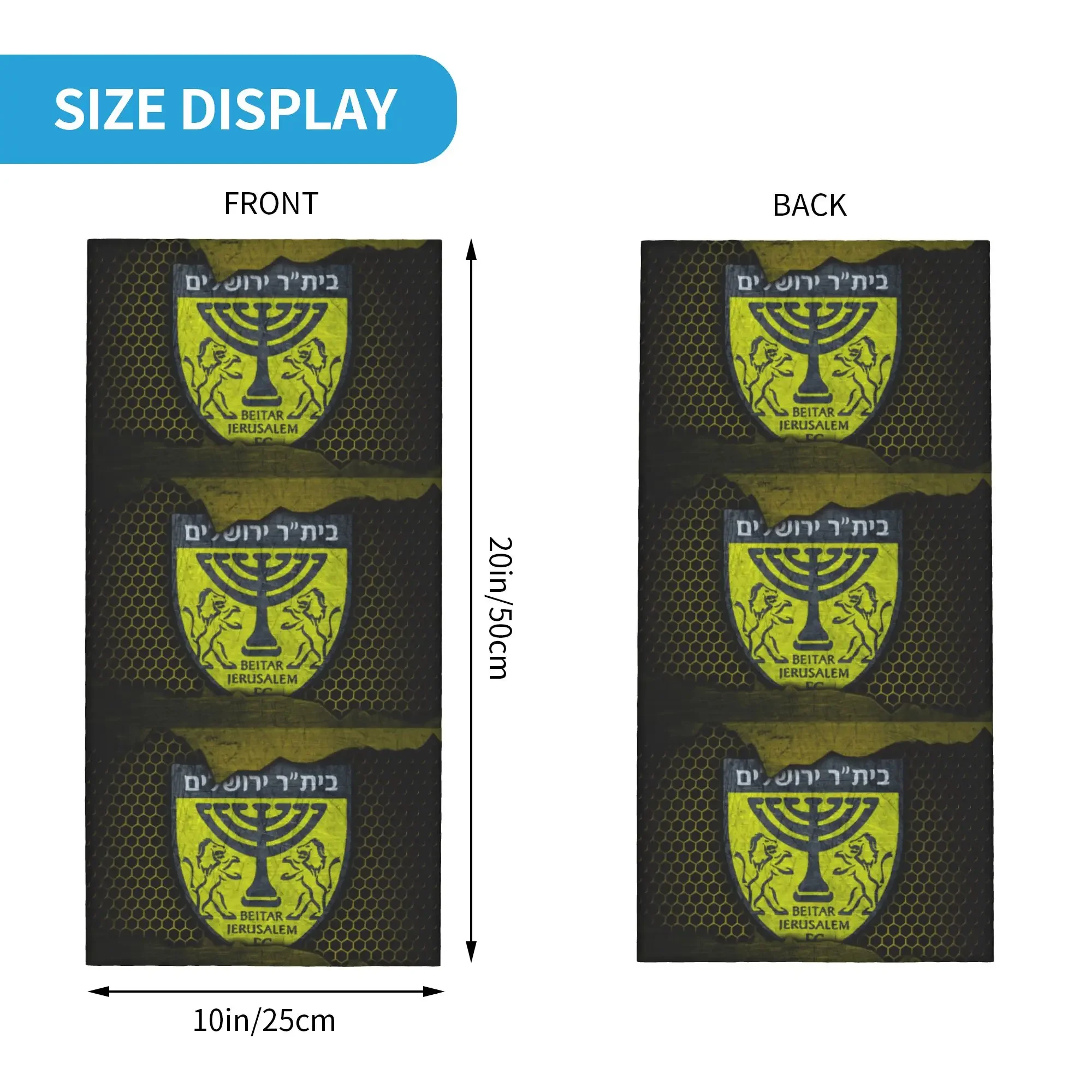 New Beitar Footbally Jerusalem FC Bandana Neck Gaiter UV Protection Face Scarf Cover Men Women  Headwear Tube Balaclava view 2