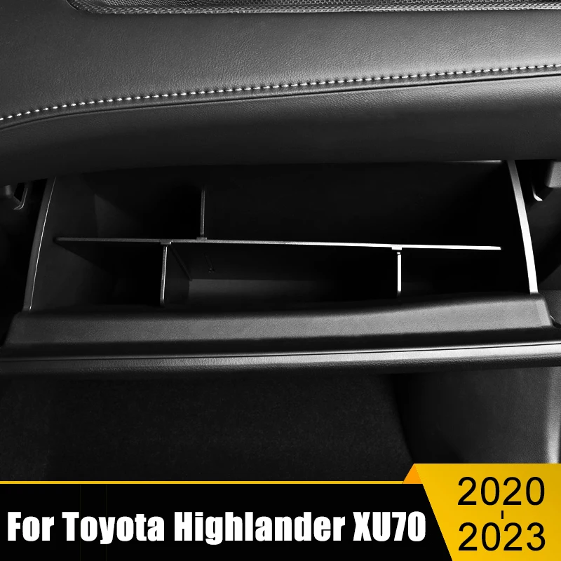 

For Toyota Highlander XU70 Kluger 2020-2022 2023 ABS Car Co-Pilot Storage Box Interval Partition Box Refit Clapboard Accessories