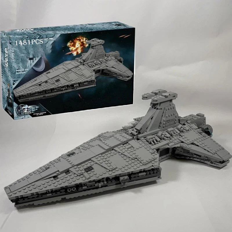 

1481pcs UCS Star Battle Imperial Star Destroyer MOC 75394 Building Block With 7 Dolls For Christmas Holiday Birthday Gifts