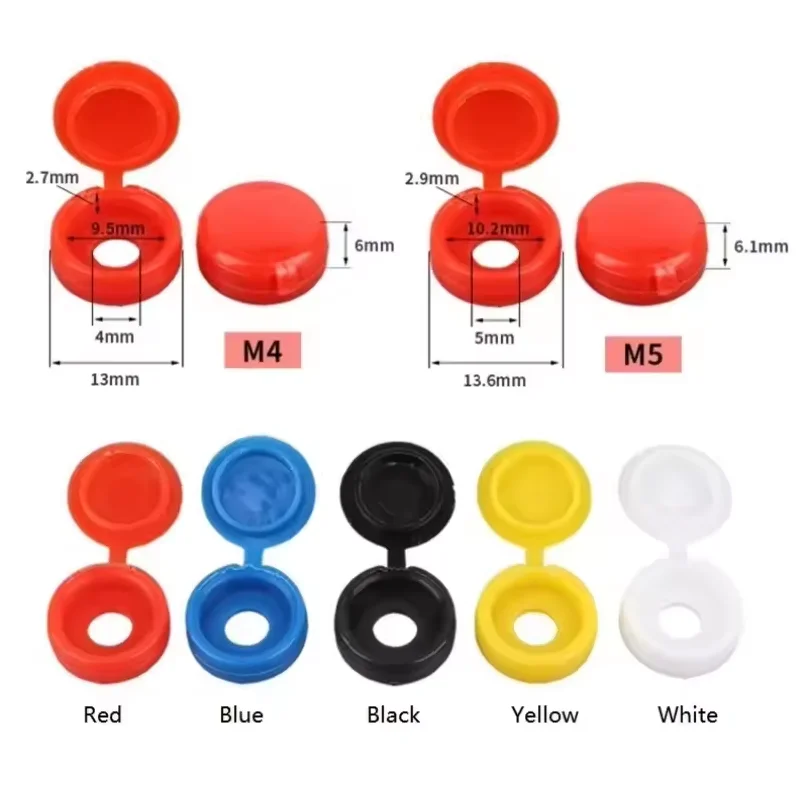M4 M5 Plastic One-piece Screw Cap Cover Nail Nuts Bolts Decorative Cover Screw Folding Cap Screw Protective Cover