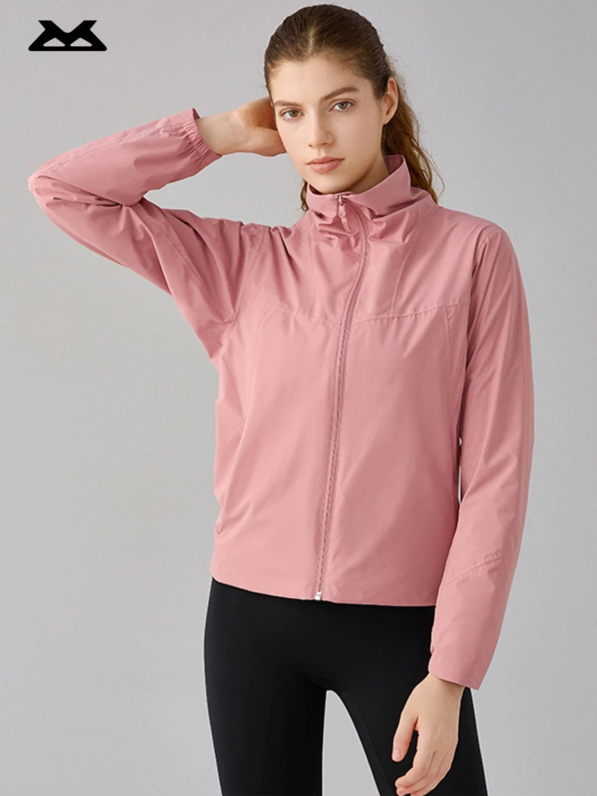 

Women's Windproof Waterproof Stain-Resistant Fleece Jacket, Slim Fit Stand Collar Outdoor Hiking Camping Softshell Coat