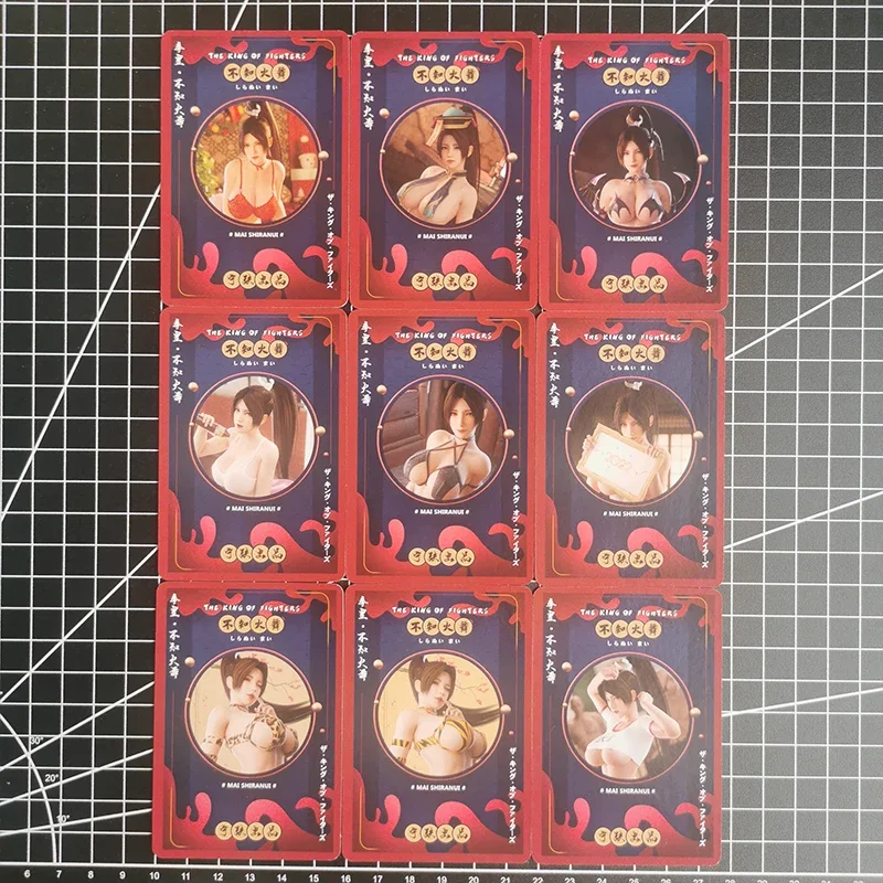 9 unids/set Sexy Anime Girl tarjetas Fatal Fury el rey de los luchadores Mai Shiranui lencería Sexy Cosplay juego colección tarjetas