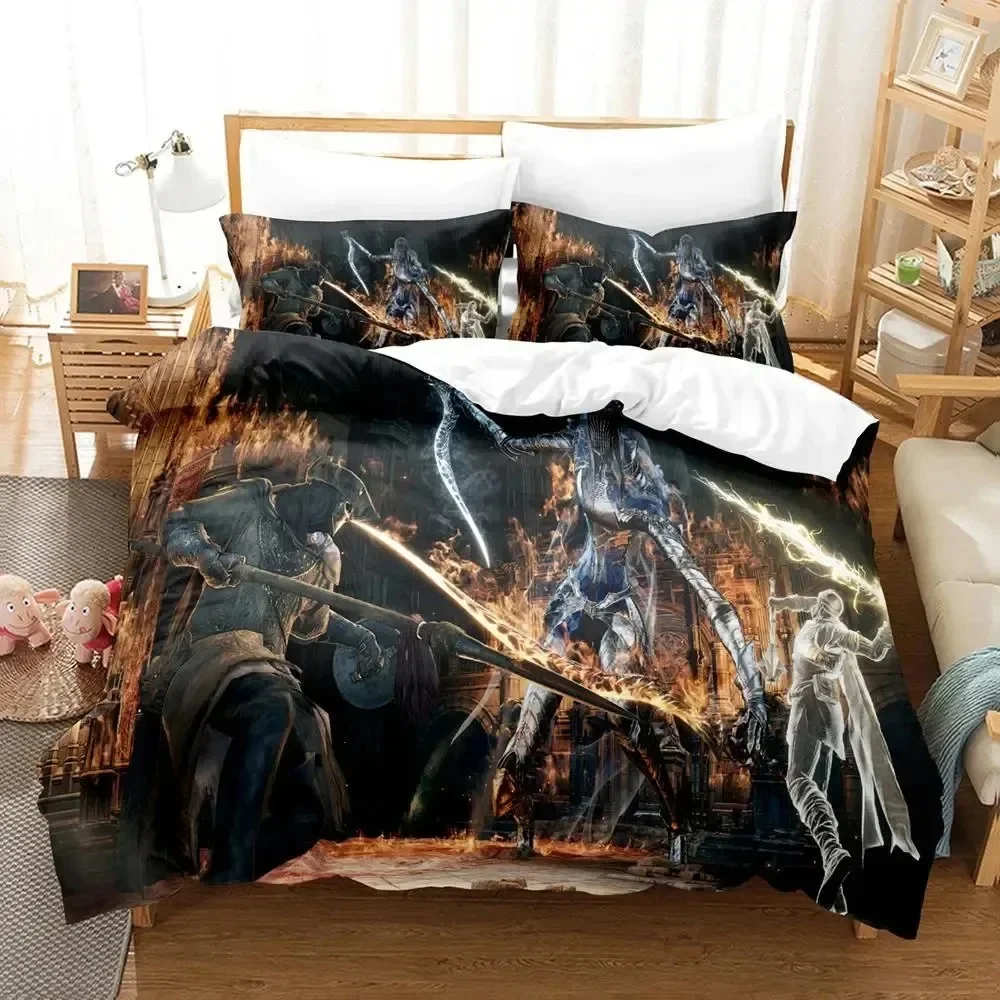 3D Print Game Dark Souls Bedding Set Duvet Cover Bed Set Quilt Cover Pillowcase Comforter king Queen Size Boys Adult Bedding Set