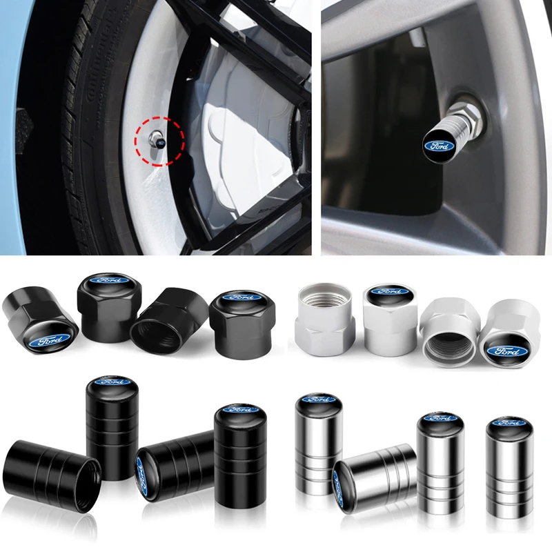 4Pcs Car Aluminium Alloy Wheel Tire Valve Cover Caps For Ford Escape Kuga Mondeo Ecosport Fiesta Focus 2 3 Tyre Plug Accessories