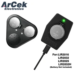 Portable Mini Button Cell Battery Charger LIR2032H LIR1632 LIR2025 LIR2016 Type-C Charging 3.6V Li-ion Cell Batteries Charger