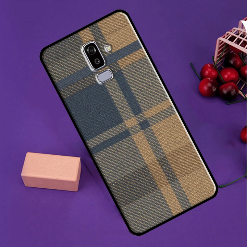 Brown Plaid Case For Samsung Galaxy A3 A5 J1 2016 J3 J5 J7 2017 A6 A7 A8 A9 2018 J8 J4 J6 Plus Cover