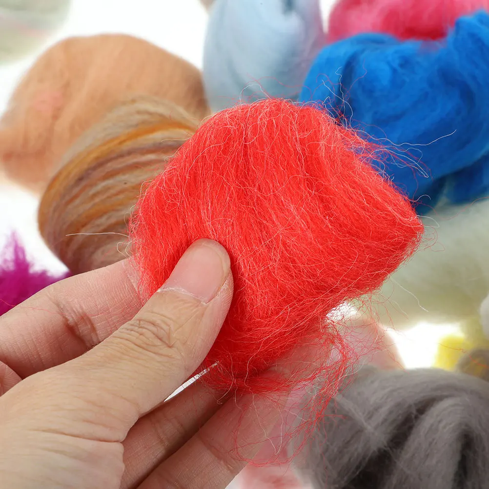 

36pcs Wool Roving Kit Multi-Color Diy Needle Felting Supplies For Crafting Children Hands-On Activities Felting Wool Set Craft