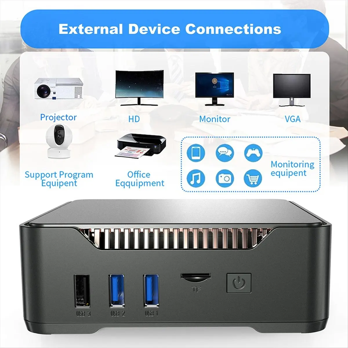 Mini PC Celeron J4125 16GB DDR4 256GB SSD Gaming Mini PC 2.4G 5G WiFi 1000M Mini Computer Windows10 UK Plug