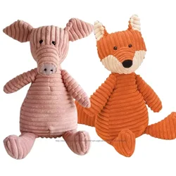 Striped Plush Orange Fox Doll Plush Toy Forest Wild Animal Cosplay Plushie Peluche Stuffed Animal Huggable Sleeping Companion