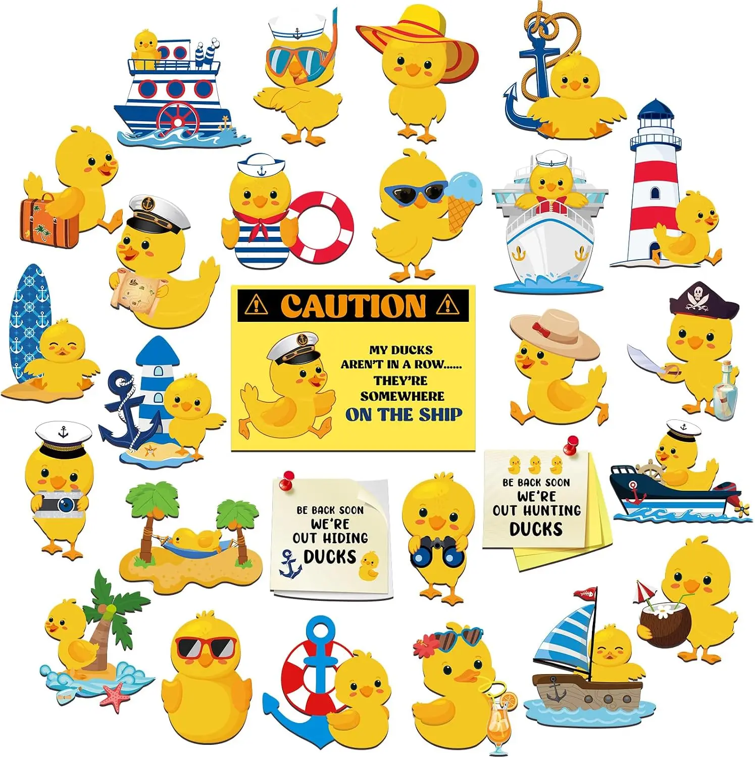 27 Pcs Duck Cruise Door Magnet Decorations Ducky Magnetic Stickers Decals Reusable Funny Cruise Ship Cabin Magnet Door Decor Car
