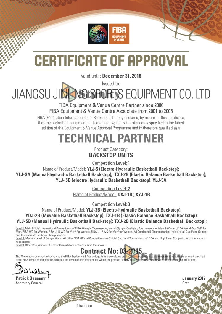 Stunity Newest Modified FIBA Approval Intelligent Basketball Backstop Stand