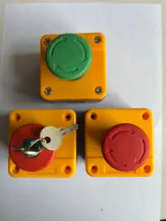 Waterproof Red Mushroom Head Emergency Stop Push Button Switch Control Station Box With Key Rotary Selector