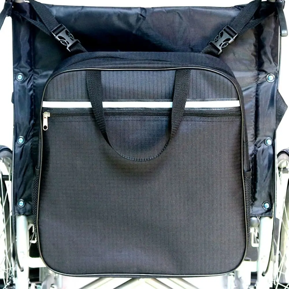 Large Capacity Mobility Wheelchair Bag Waterproof Adjustable Shopping Storage Holdall Reflective Strip Easy Installation
