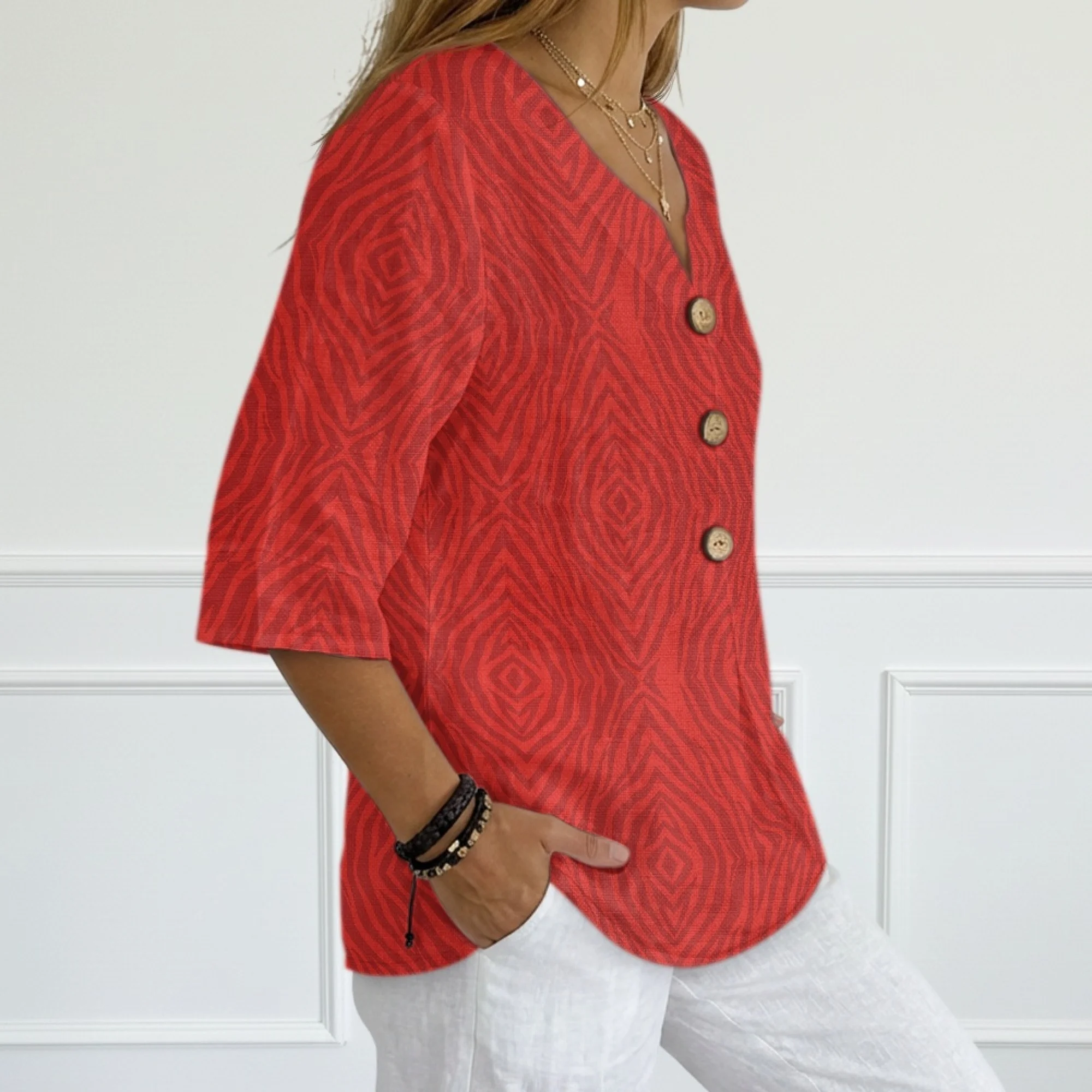 XIXIRIMIDO 2026 New Collection Summer Basic Blouses Women's Shirts Casual Short-Sleeve Linen Fashion Plus Size V-Neck Button Top