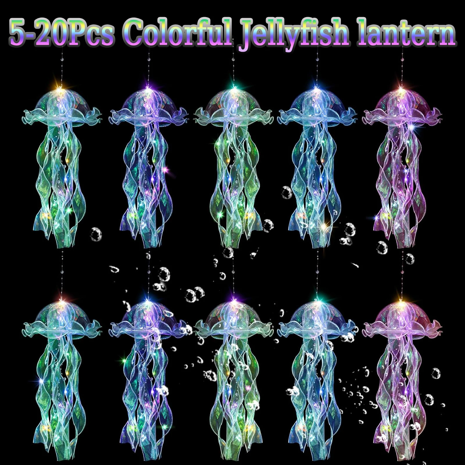 5-20Pcs Jellyfish Lantern Hanging Jelly Fish Decoration for Mermaid Theme Party Under The Sea Party Birthday Party Favor Gifts