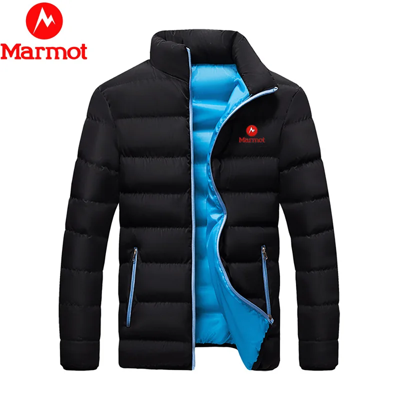 Marmot 2025- Nuevo abrigo de algodón de manga larga de invierno Chaqueta con cremallera Abrigo de algodón para hombre